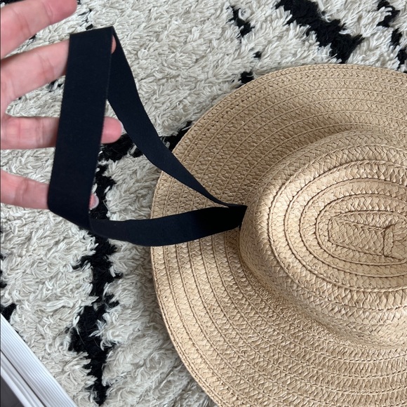 🪅New Madewell Neutral Packable Braided Straw Hat w Removable Black Band M/L nwt - Picture 7 of 7